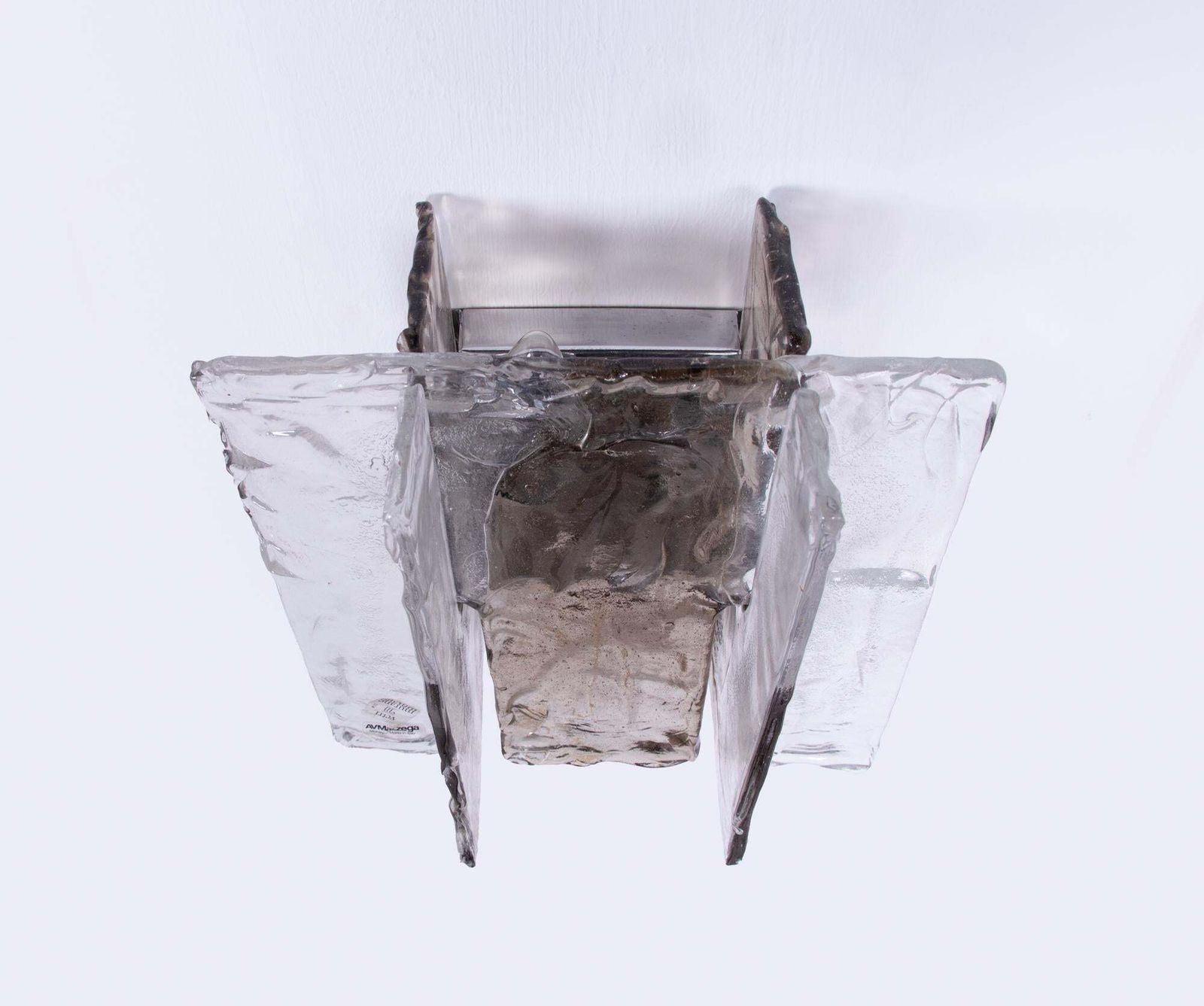 Carlo Nason Amber Murano Wall Sconce Glass & Chrome By Mazzega, Italy, 1960s photo vinterior