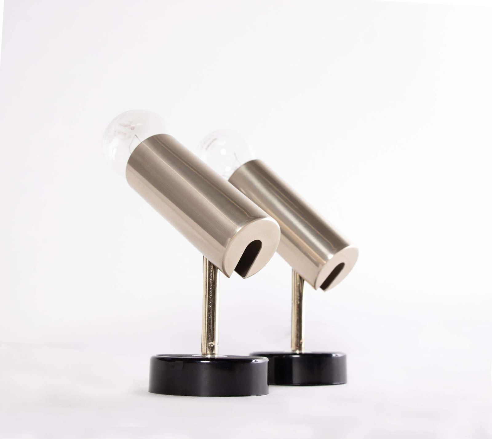 1960 Germany Rzb Adjustable Minimalist Wall Sconce Brass Spot Light, Set Of 2 photo Lighting