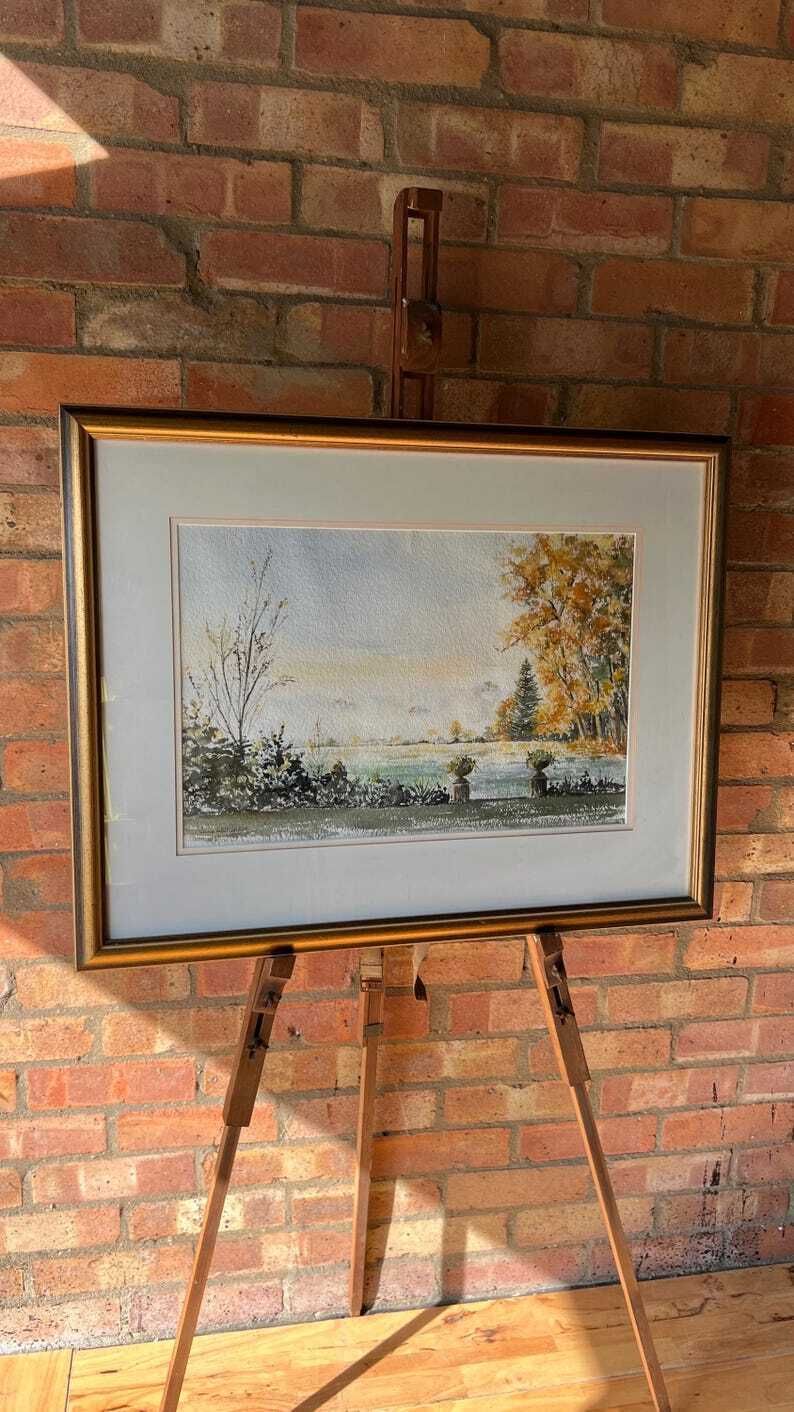 Large Watercolour Landscape Painting By June Wilkinson – Framed & Ready To Hang