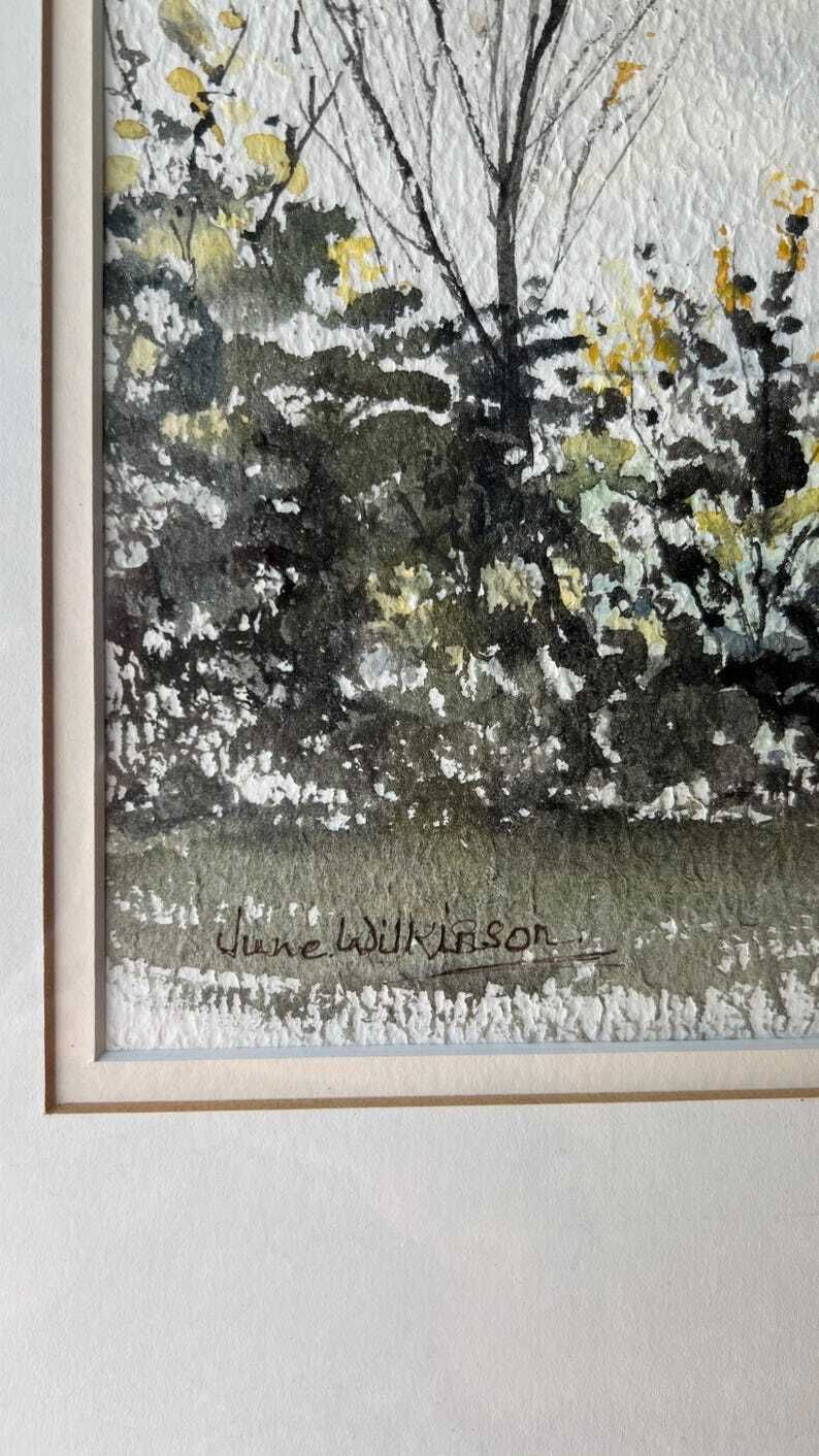 Large Watercolour Landscape Painting By June Wilkinson – Framed & Ready To Hang photo Home Decor
