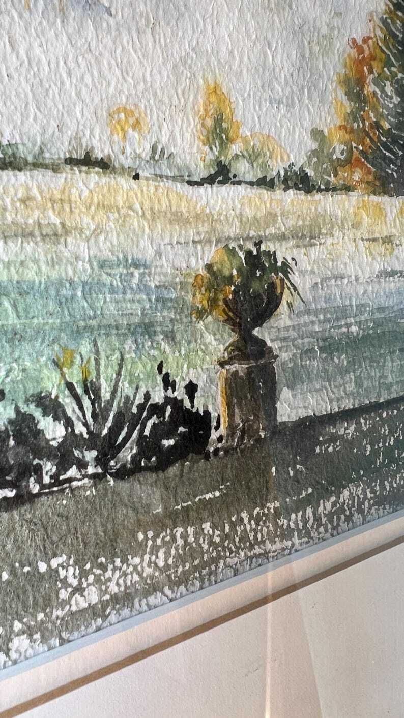 Large Watercolour Landscape Painting By June Wilkinson – Framed & Ready To Hang photo buy