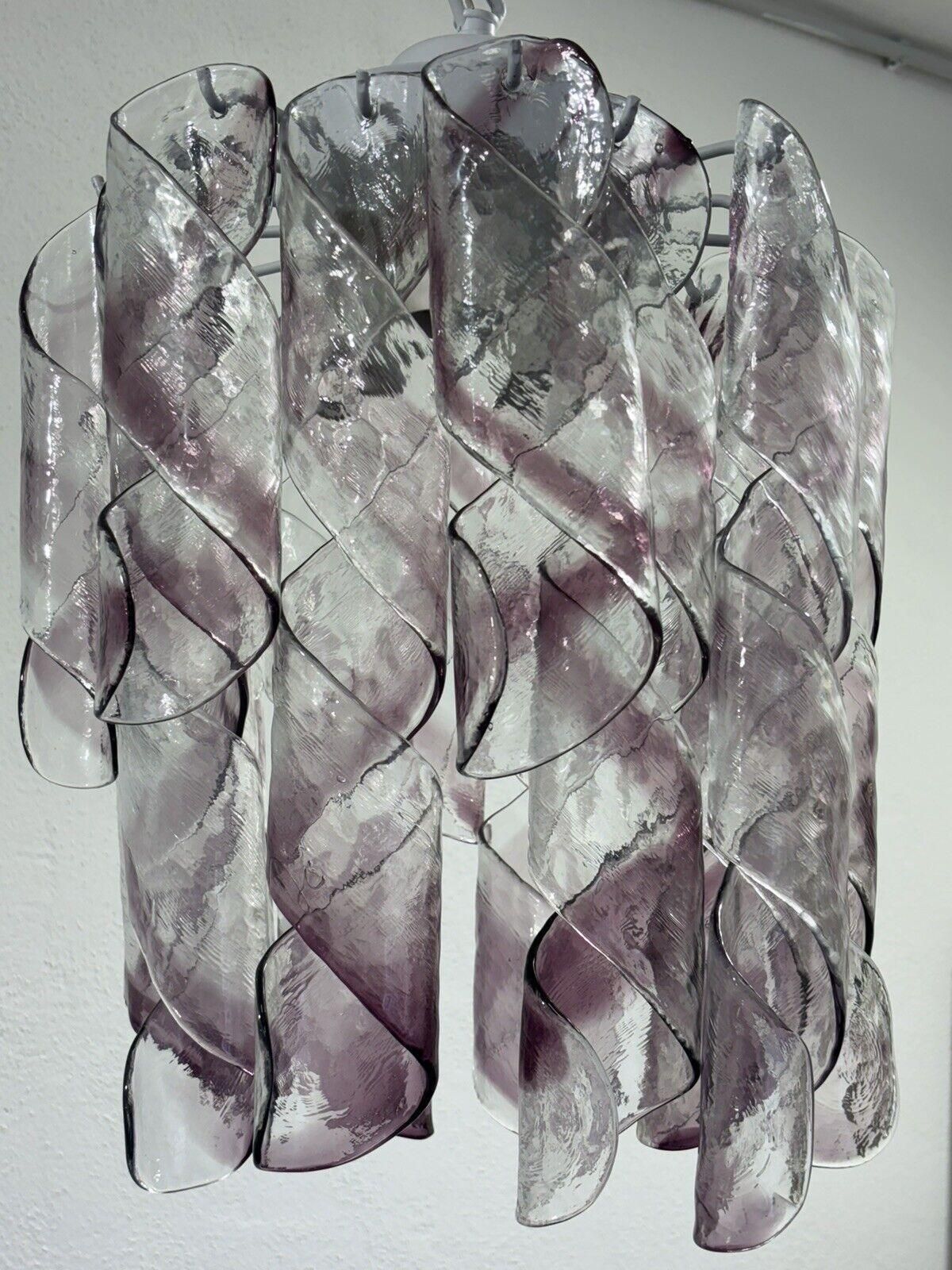Mazzega Torciglioni Chandelier 3 Lights In Murano Glass Modern Design photo buy
