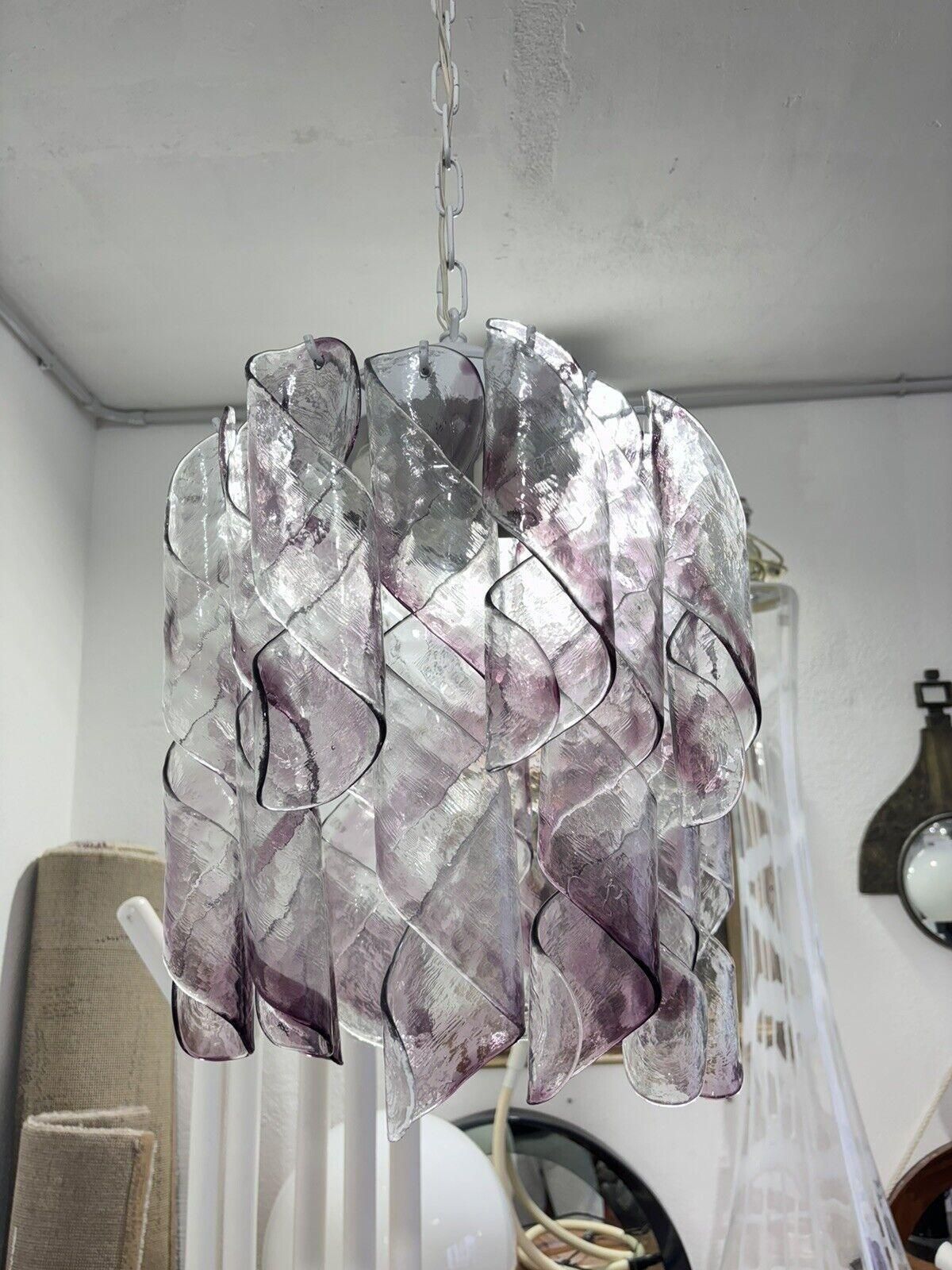 Mazzega Torciglioni Chandelier 3 Lights In Murano Glass Modern Design photo vintage