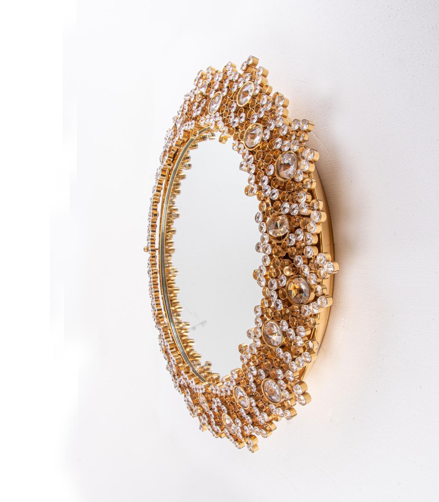 Palwa 27" Backlit Mirror With Swarovski Crystals & Gilded Brass, Germany 1960s photo 6463.0
