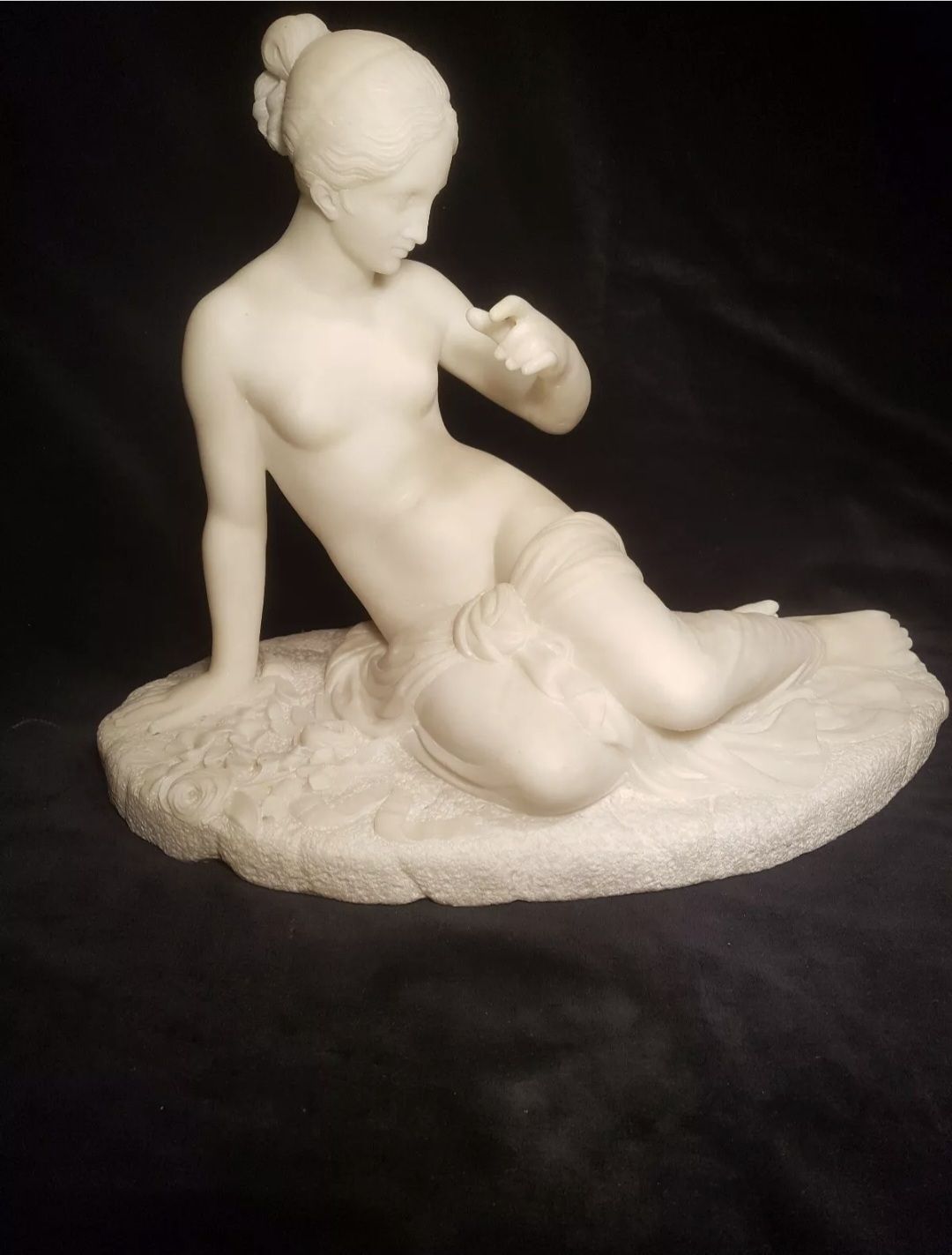 Italian Carrara Marble Sculpture 19th Century Of A Lady photo Art