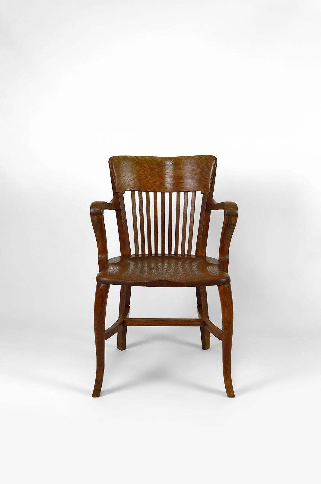 American Oak Office Armchair, USA, Circa 1900 photo for sale