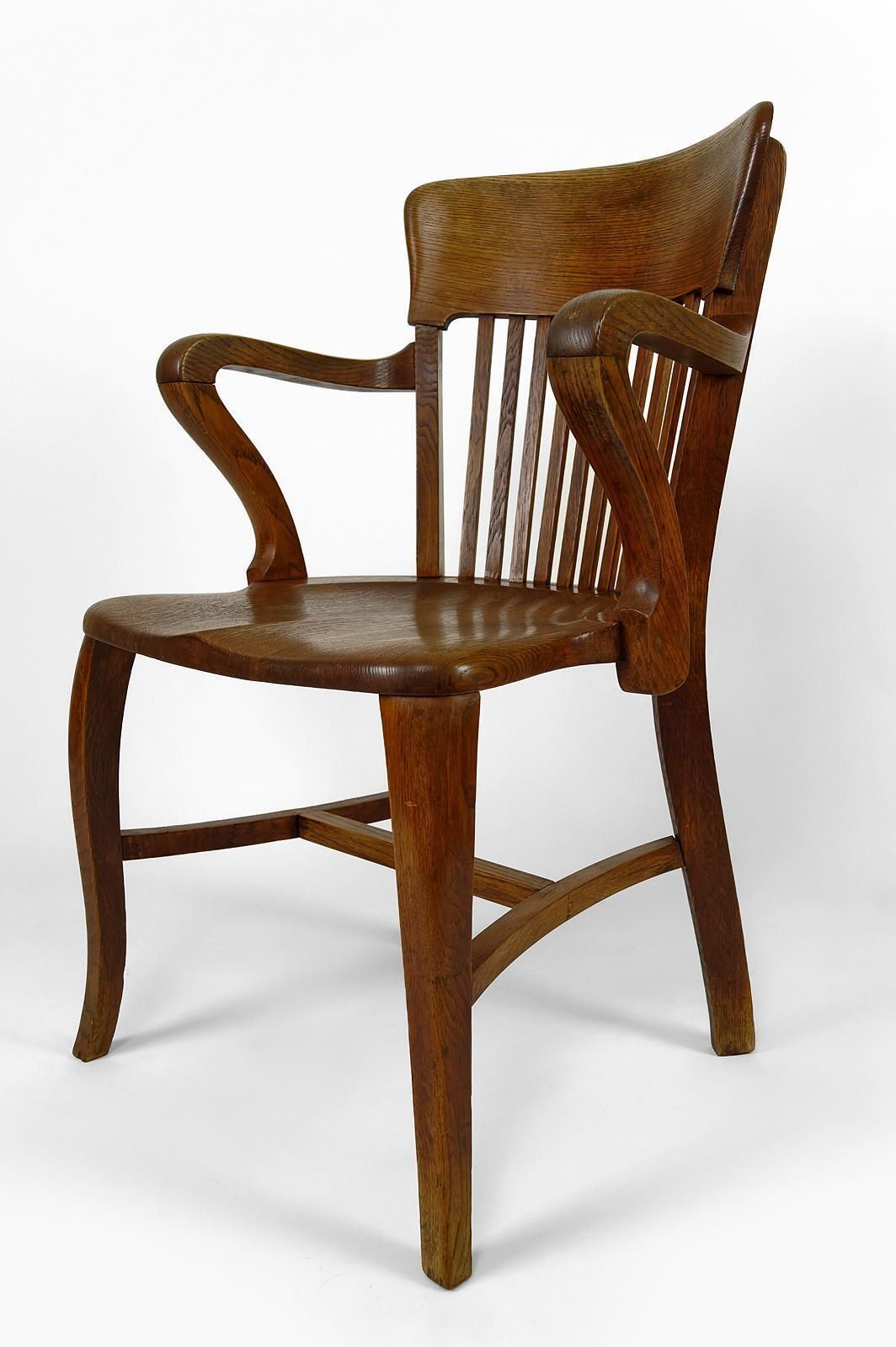 Furniture American Oak Office Armchair, USA, Circa 1900 photo