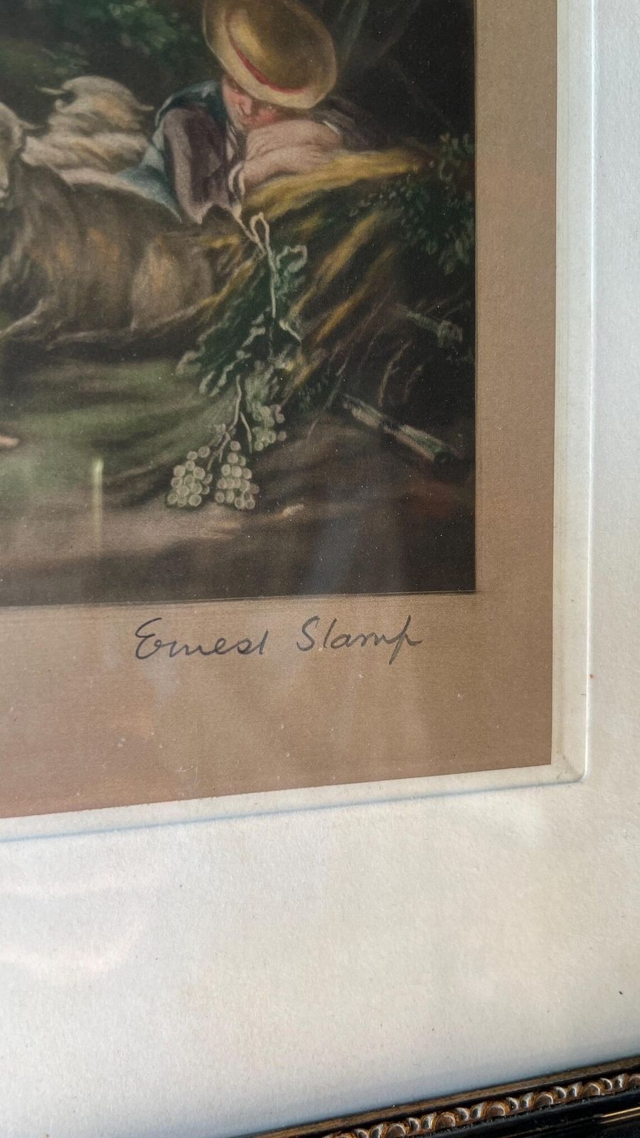 Signed Late 1800s Lithograph By Ernest Slamp After François Boucher – Framed & Glazed photo for sale