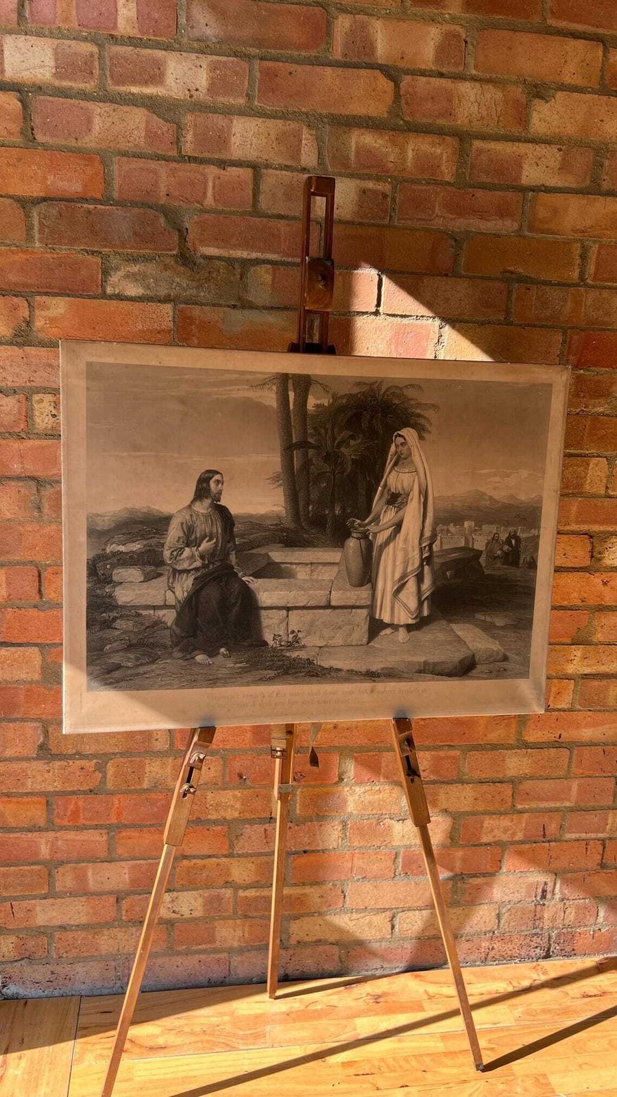 Large 1851 Antique Biblical Religious Engraving By S. Bellin After J. R. Herbert R.A.   Picture Of Jesus photo vintage