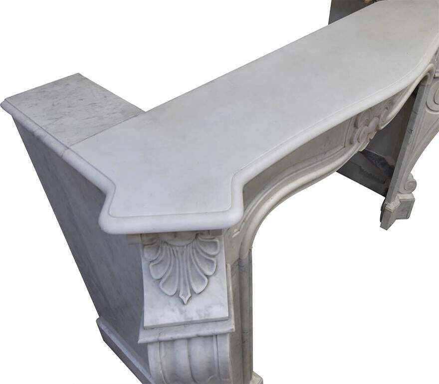 Antique Carrara Marble Fireplace Mantel Type Louis XV photo 7312.0