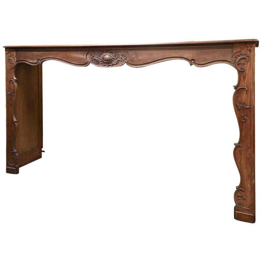 Antique Wooden Fireplace Mantel, 19th Century