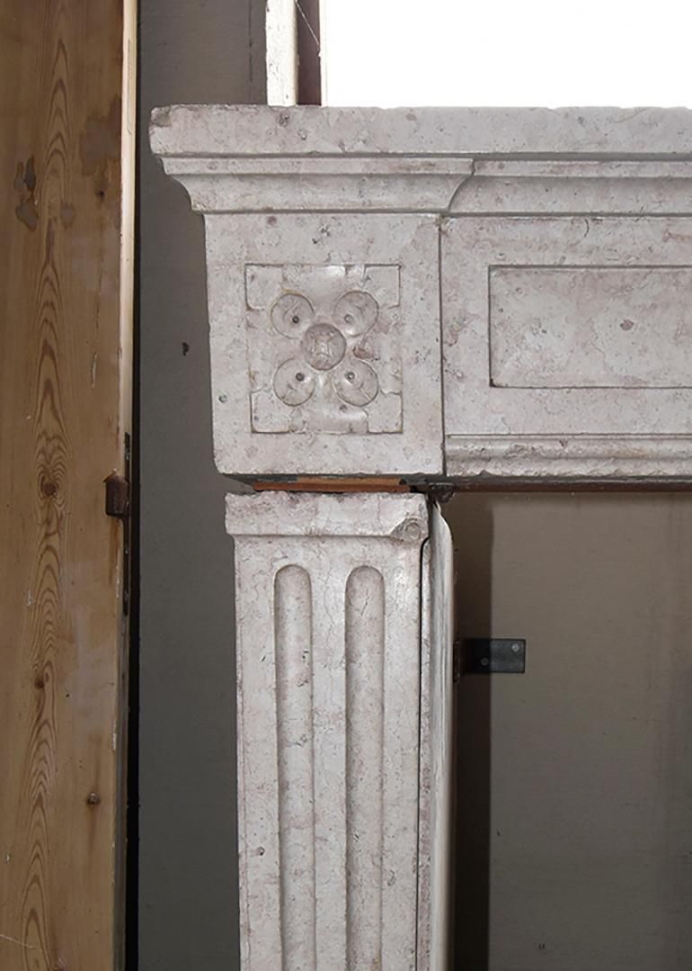 Antique Marble Stone Fireplace Mantel, 19th Century photo for sale