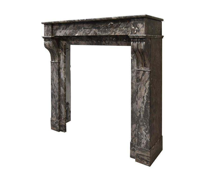 Grey Marble Fireplace Mantel 19th Century photo 3316.0