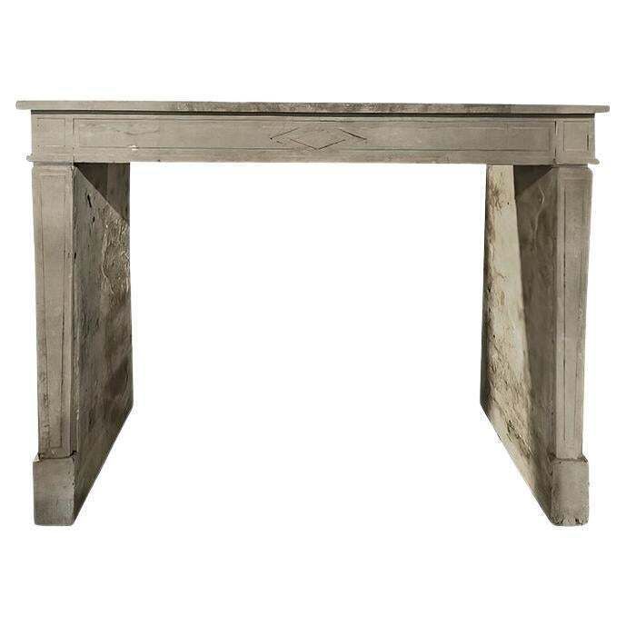 19th Century Antique Marble Stone Louis XVI Fireplace