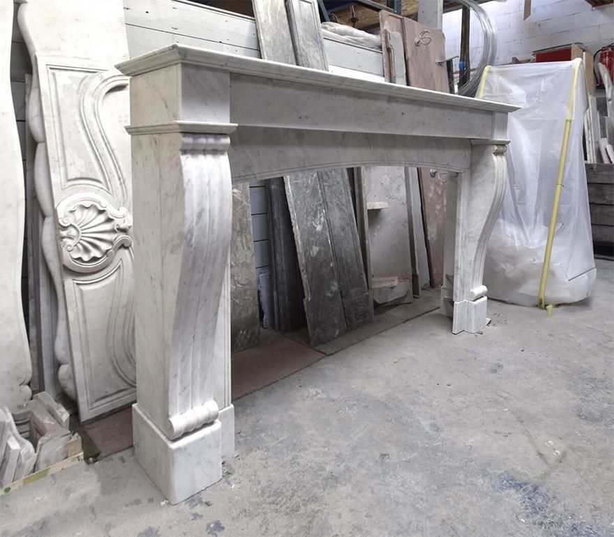 19th Century Antique Carrara Marble Fireplace photo furniture