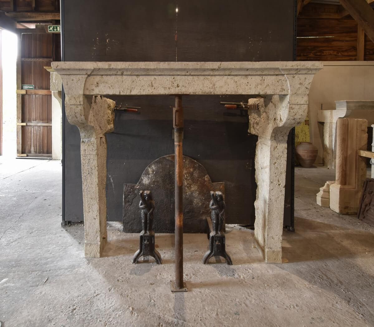 19th Century Antique Sandstone Mantelpiece Compagnarde photo 6869.0