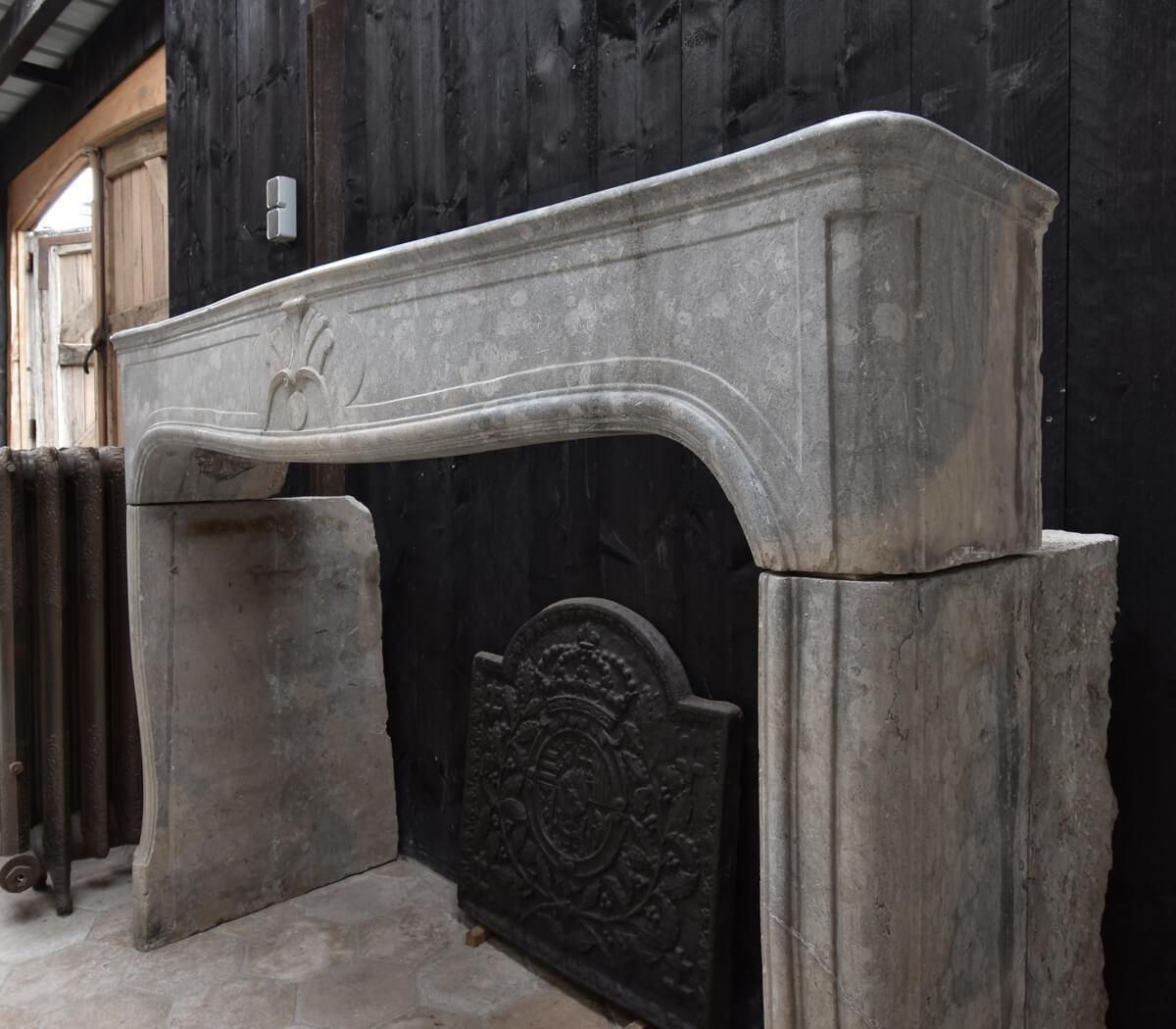 19th Century Antique French Marble Stone Fireplace Mantel photo vinterior