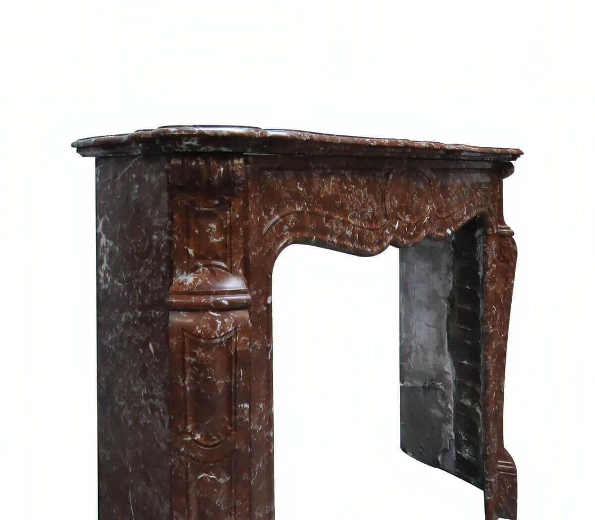Rouge Pompadour Marble Fireplace Mantelpiece 19th Century photo for sale