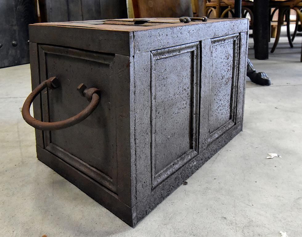 Vintage Chest, Iron Ships Trunk, 20th Century photo for sale