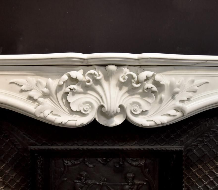 Antique Louis XV Marble Fireplace Mantle 19th Century photo for sale