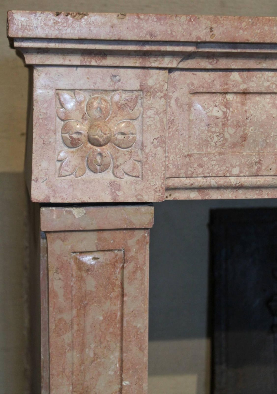 Antique Louis XVI Marblestone Fireplace Mantel, 18th Century photo furniture