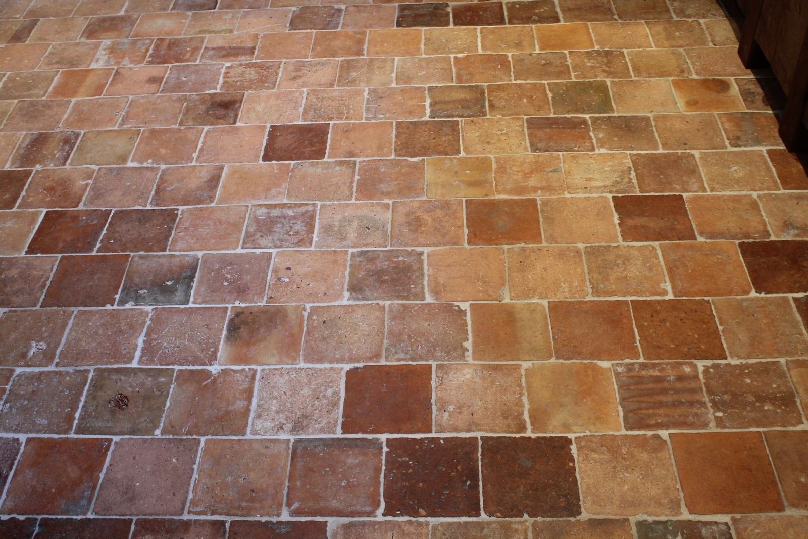Antique French Salmon Nuanced Terracotta Floor Tiles   We Sell Them Per 20 M2. photo for sale