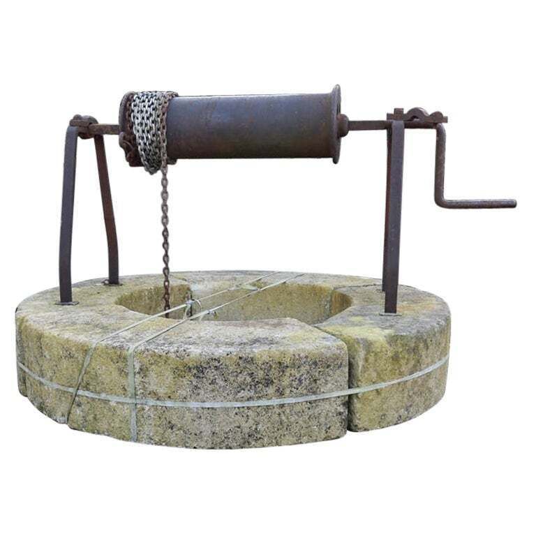 19th Century Antique Water Well Made Out Of French Limestone