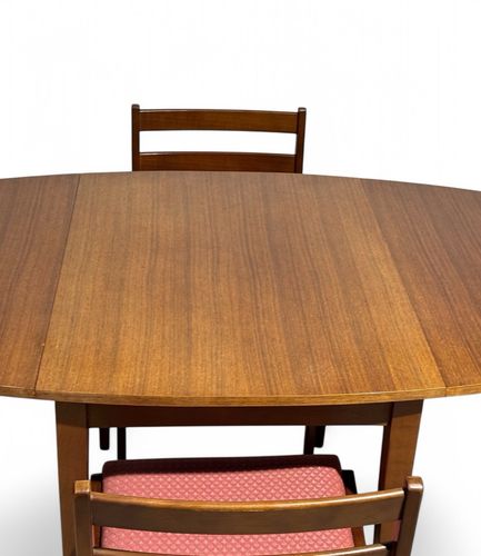 Furniture Meredew Walnut Table And Chairs Mid Century Retro Space Saver C1960s photo