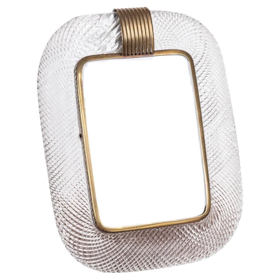 20thc Italian Venetian Glass Photograph Frame, Attributable To Venini C.1950