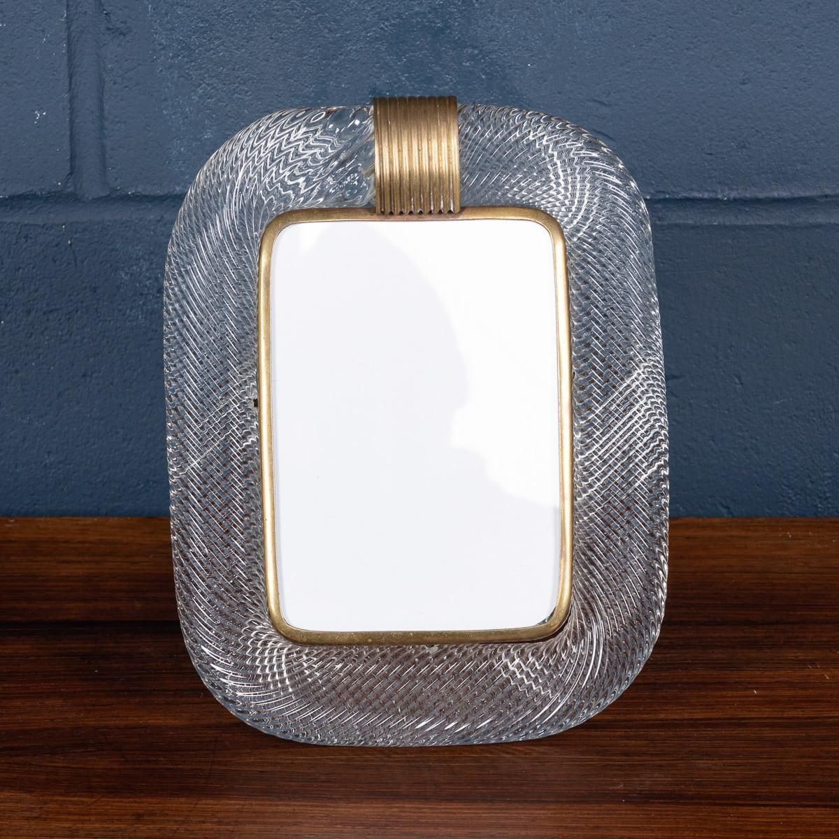 20thc Italian Venetian Glass Photograph Frame, Attributable To Venini C.1950 photo for sale