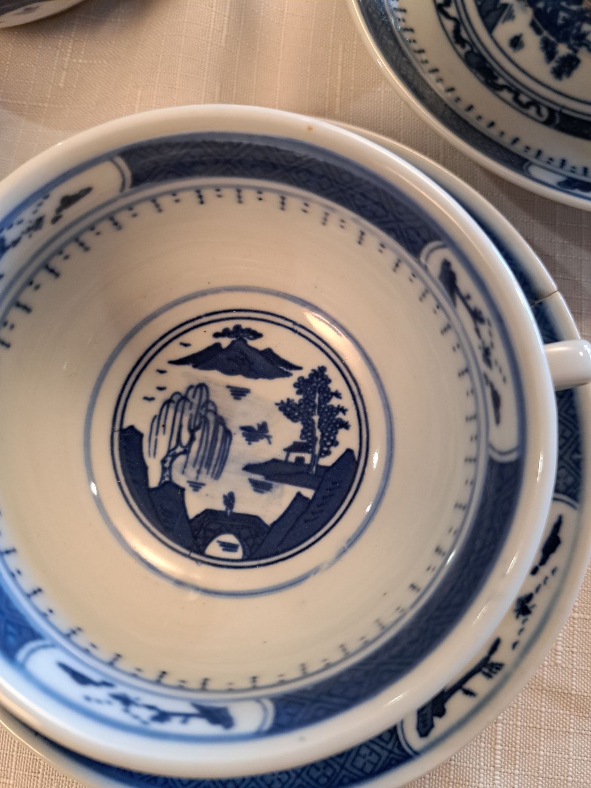 Porcelain Tea Serving For 12 Guests China Blue On White Set Of 29 Pieces photo vinterior