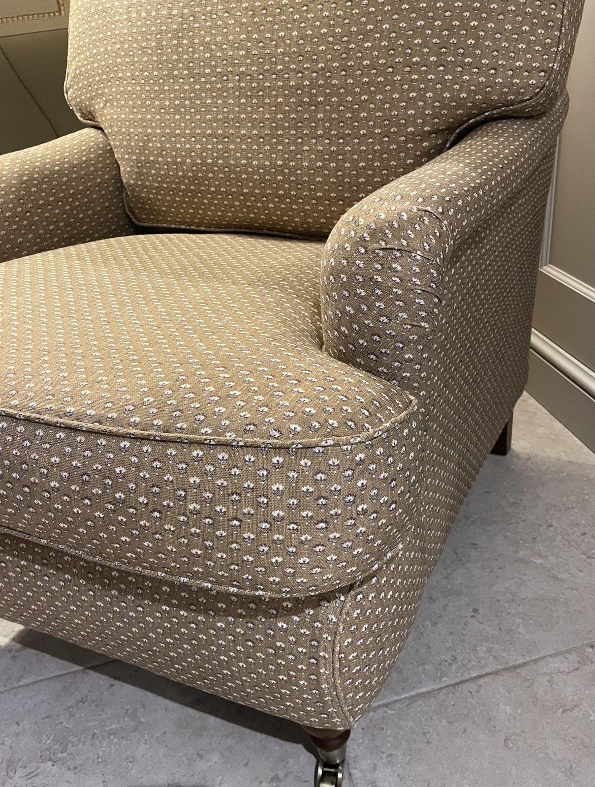 George Smith Style Armchair Professionally Upholstered In Warner House Fabric. photo vintage