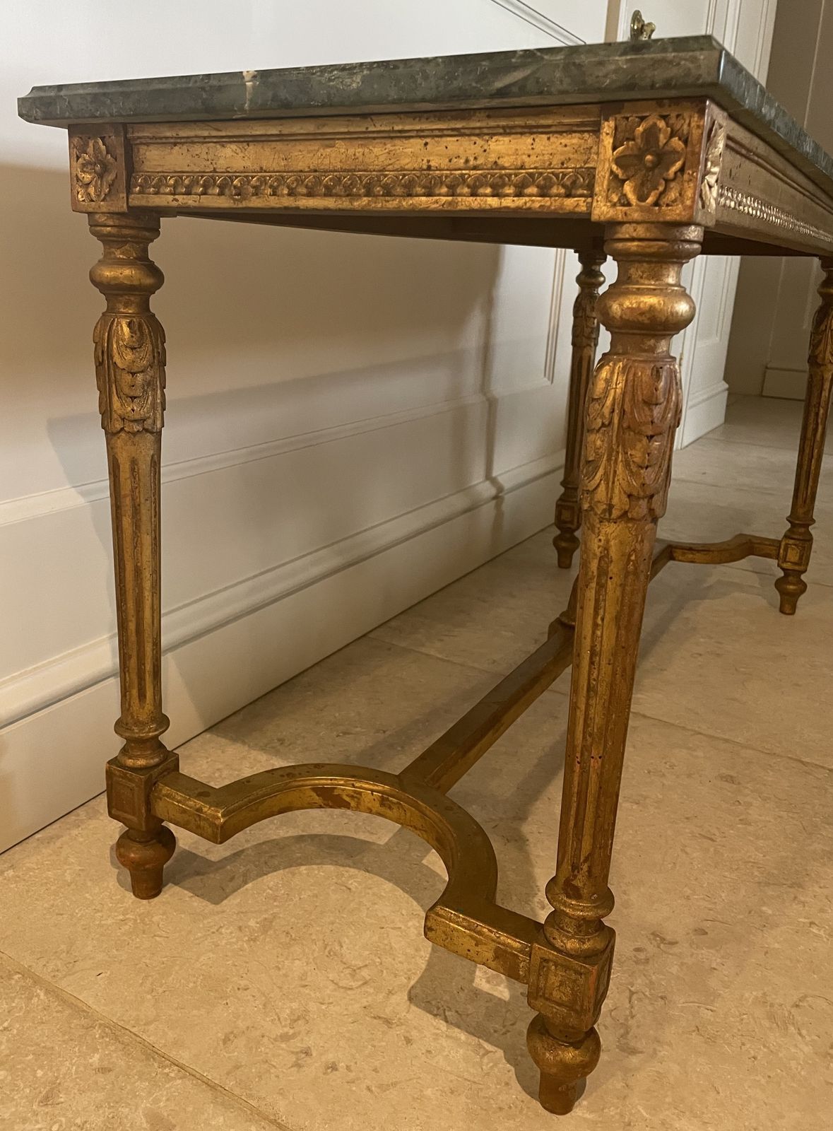 French Louis XVI Style Carved Giltwood Occasional Table photo for sale