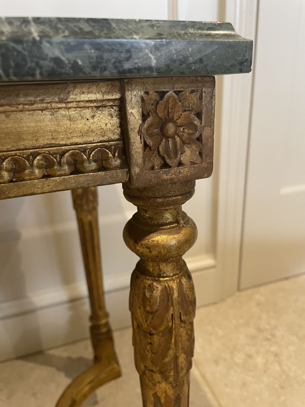 1750.0 French Louis XVI Style Carved Giltwood Occasional Table photo