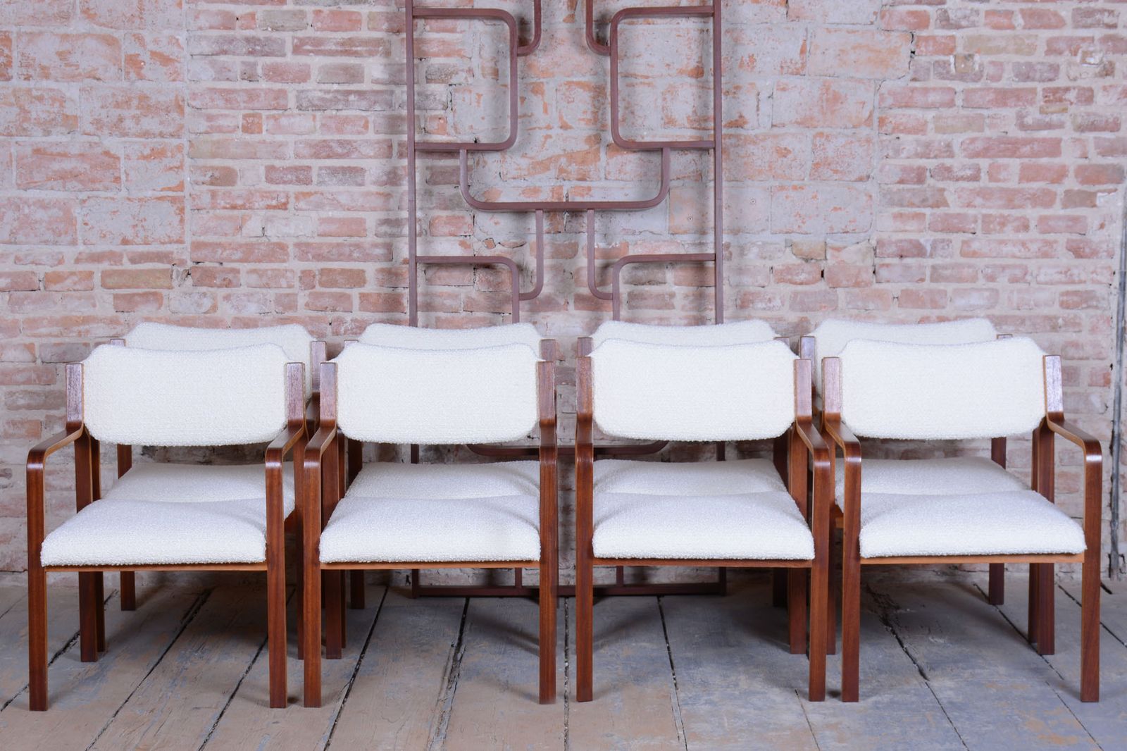 Set Of Eight Restored Midcentury Chairs, By Ludvik Volak, Mahogany, Czech, 1960s photo vinterior