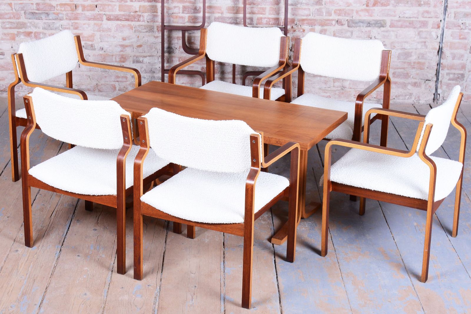photo for sale Set Of Eight Restored Midcentury Chairs, By Ludvik Volak, Mahogany, Czech, 1960s