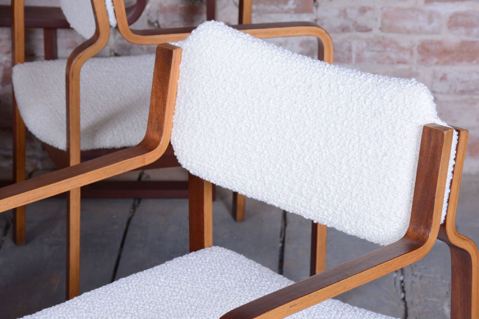 Set Of Four Restored Mid Century Chairs, By Ludvik Volak, Mahogany, Czech, 1960s photo for sale