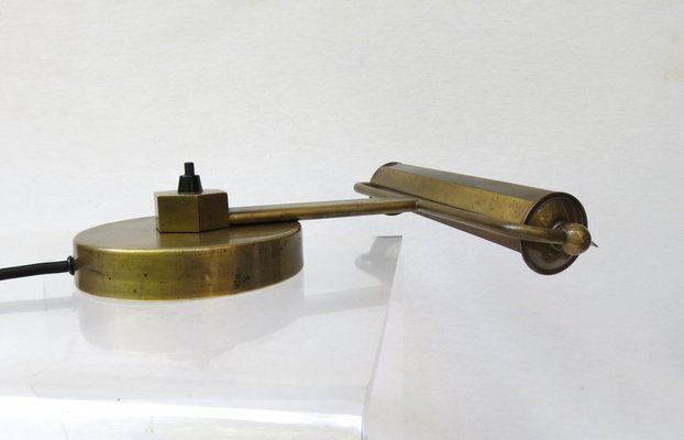 Art Deco Minimalist Piano Lamp In Patinated Brass, 1920s photo buy