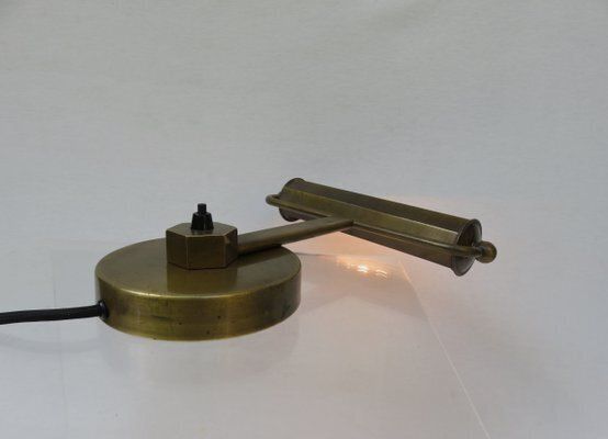 Lighting Art Deco Minimalist Piano Lamp In Patinated Brass, 1920s photo