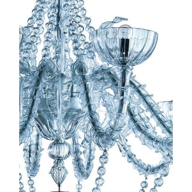 Contemporary Turquoise Cà Rezzonico Murano Glass Chandelier With Necklace photo Lighting