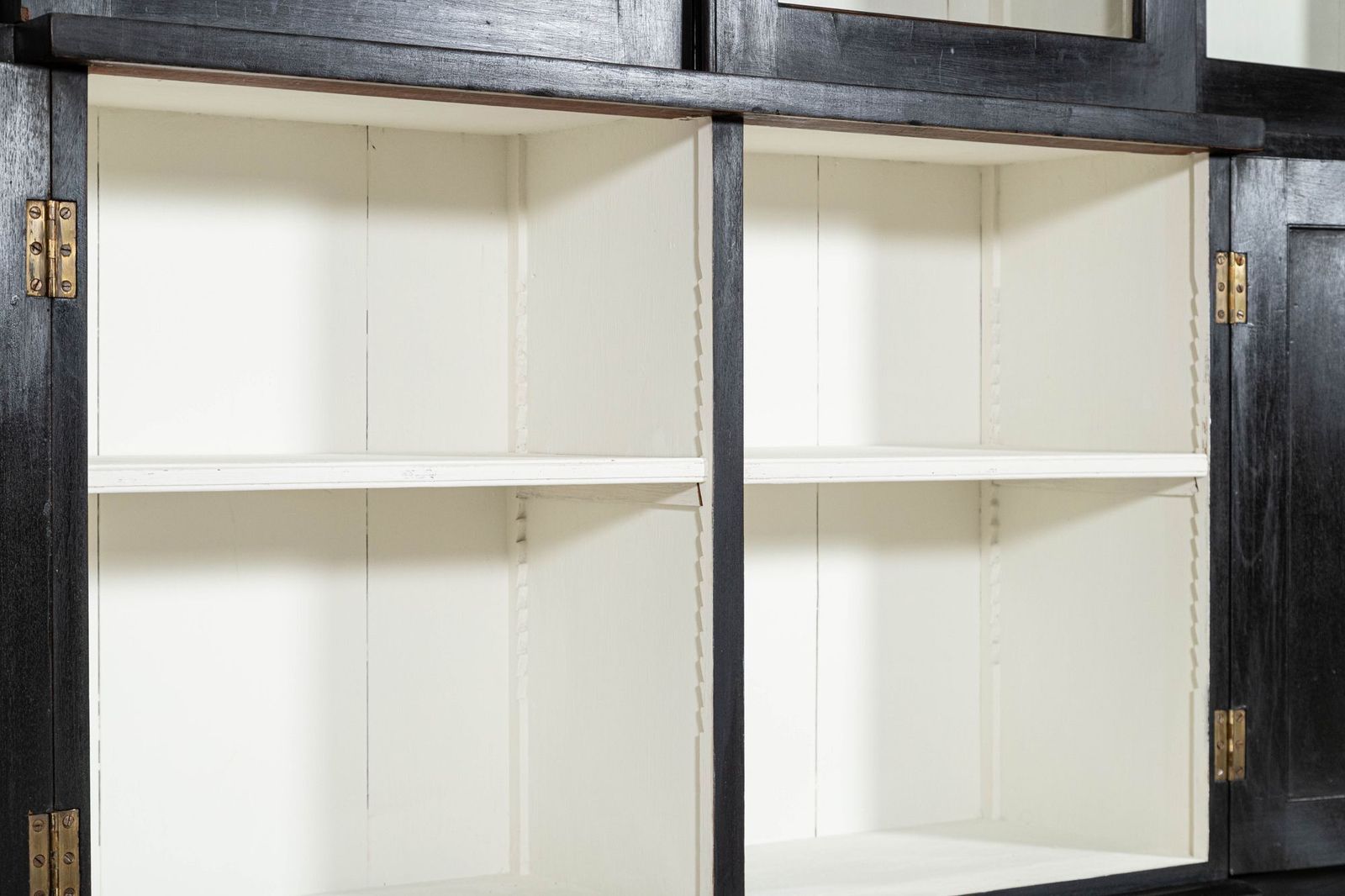 10293.0 Monumental 19thc English Ebonised Mahogany Glazed Breakfront Bookcase photo