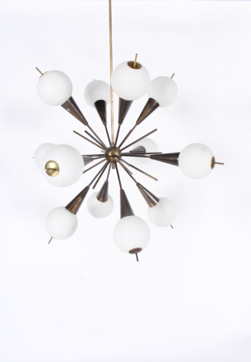 photo furniture Superb Mid Century Italian Stilnovo Sputnik Chandelier