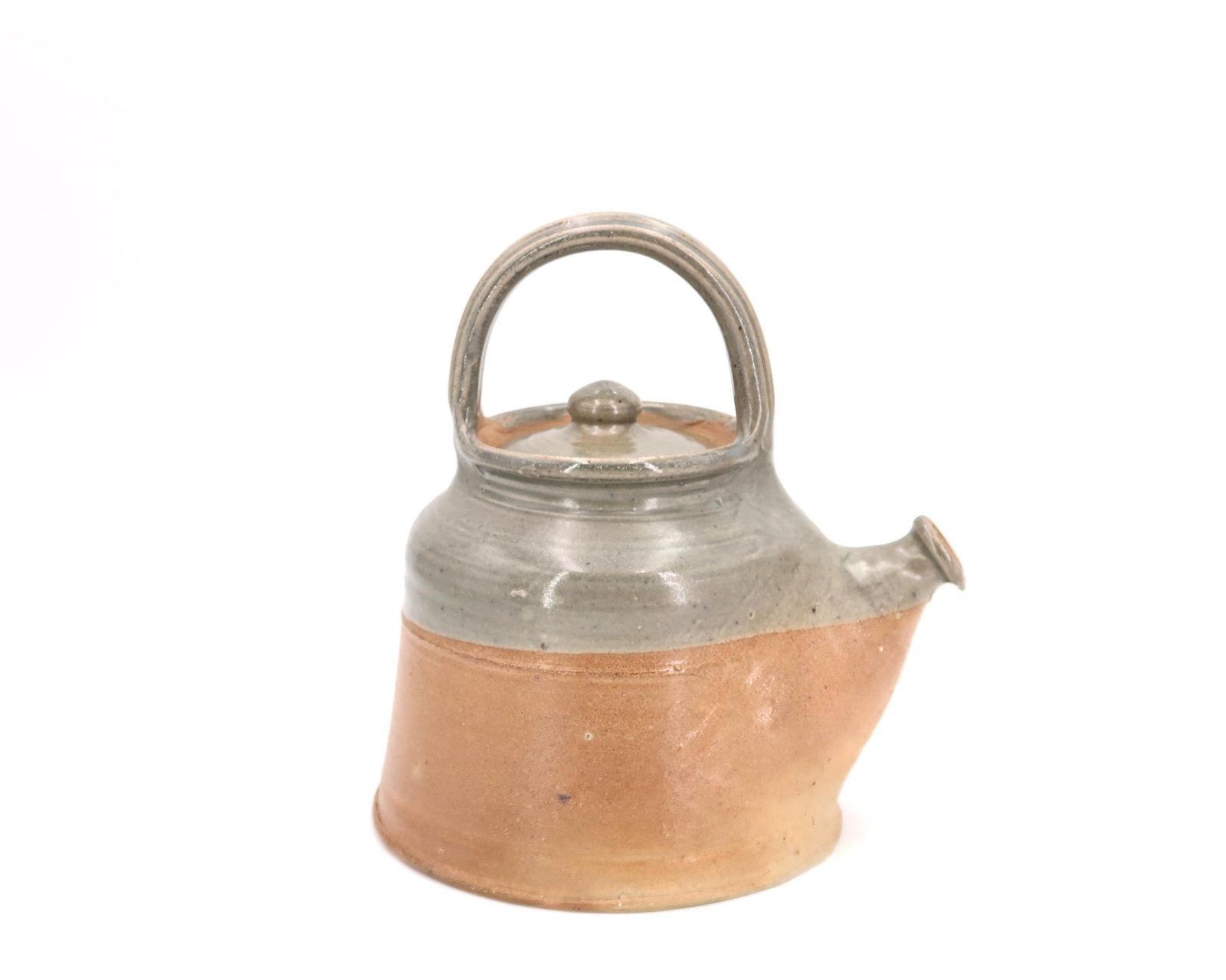 Large French Signed Ceramic Stoneware Teapot By Pierre Digan, 1960s / La Borne, Rustic, Wabi Sabi, Grey photo for sale