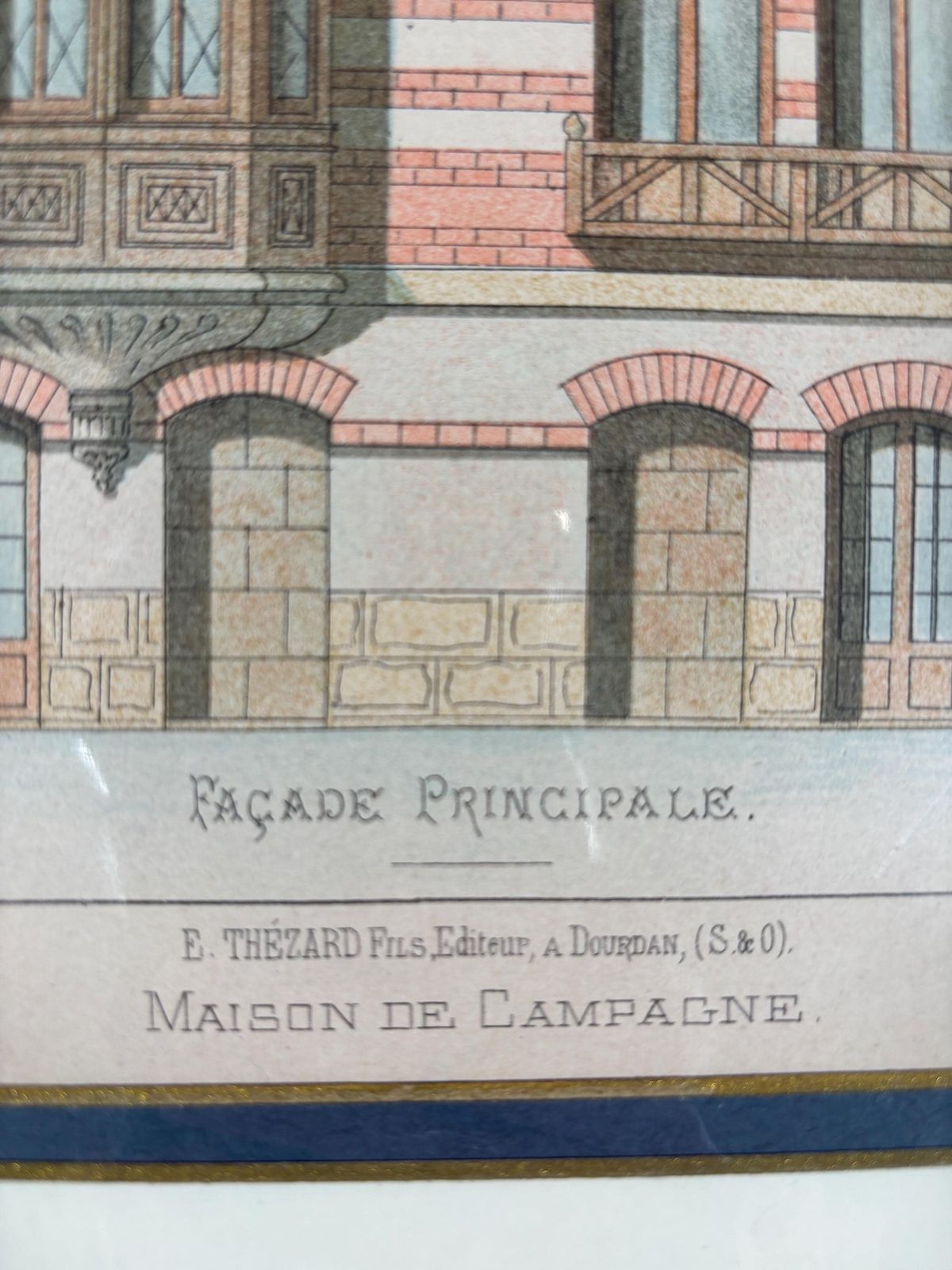Antique Chromolithograph Of Parisian Townhouse, Circa 1880 – Original Architectural Drawing In Rich Colours photo buy
