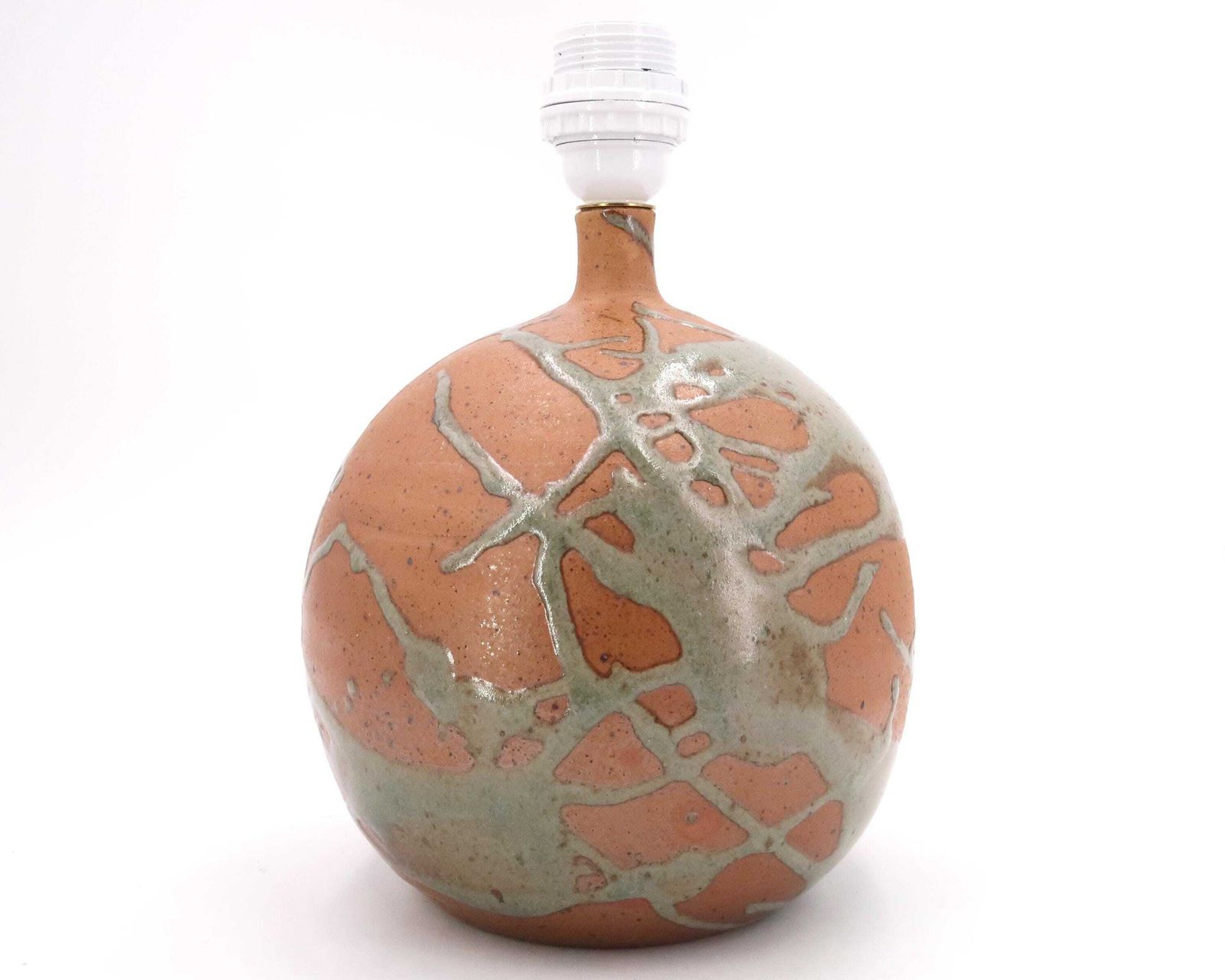 French Large Ceramic Table Lamp By Roland Zobel " Les Cyclades " Studio, 1970s, Vintage / Boho Chic, Folk, Bohemian
