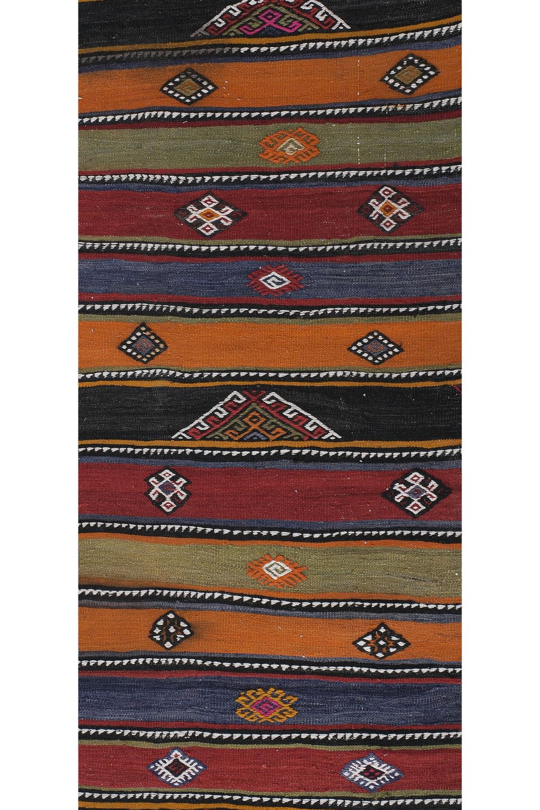 Made Of Natural Undyed Wool Early 20th Century Colorful Stair Kilim Runner 2'2'' X 19'4'' photo buy