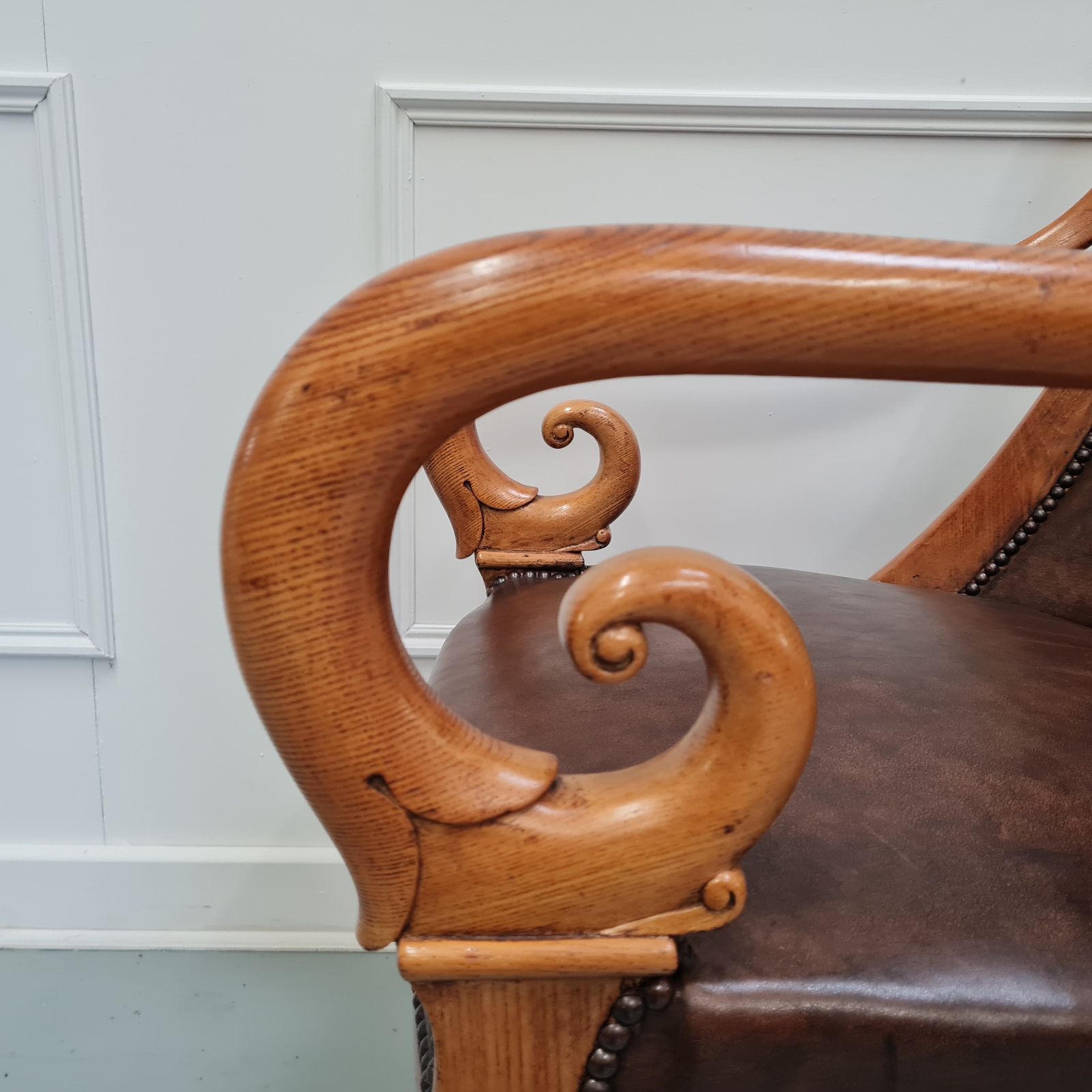 Pair Of Antique Ash Armchairs C1850 Free Delivery Eng/Wales photo vinterior