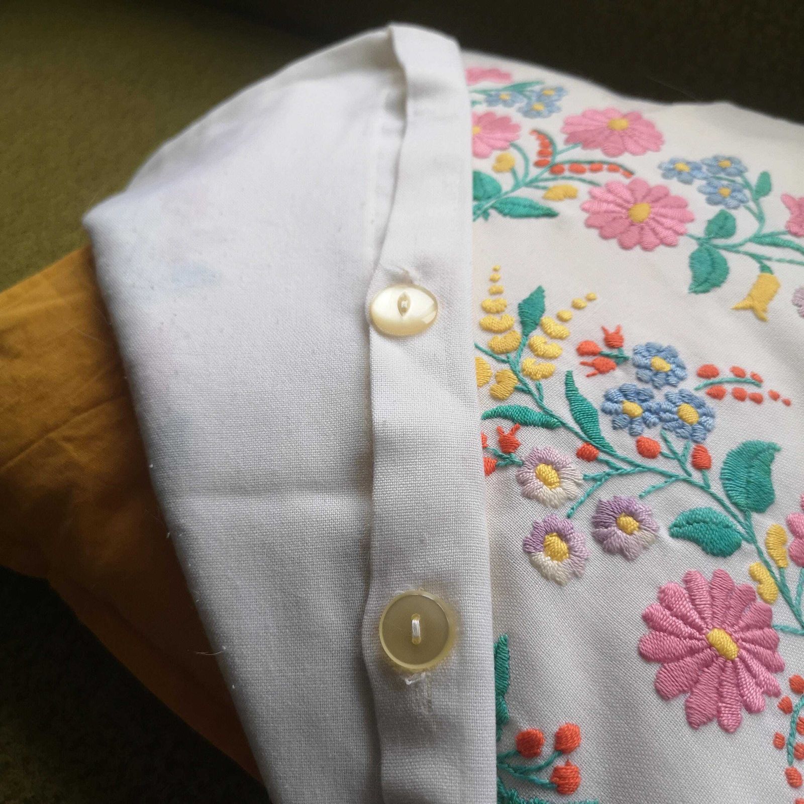 Beautiful Floral Kalocsa Cushion, Scater Pillow Cover Traditional Hungarian Flower Matyo Embroidery Stunning Work Vintage Eyecatching photo for sale