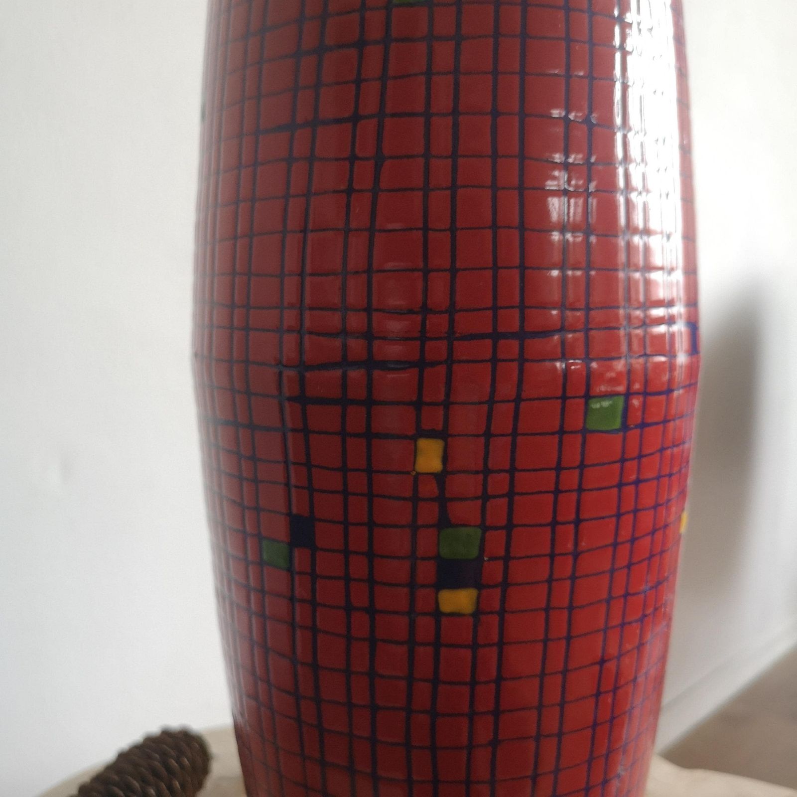 Rare Hand Painted Anniversary Vase – One Of A Kind Bonyhád Hungary Design, Unique Color & Style, Collectible Enamel Perfect Decorative Piece photo furniture