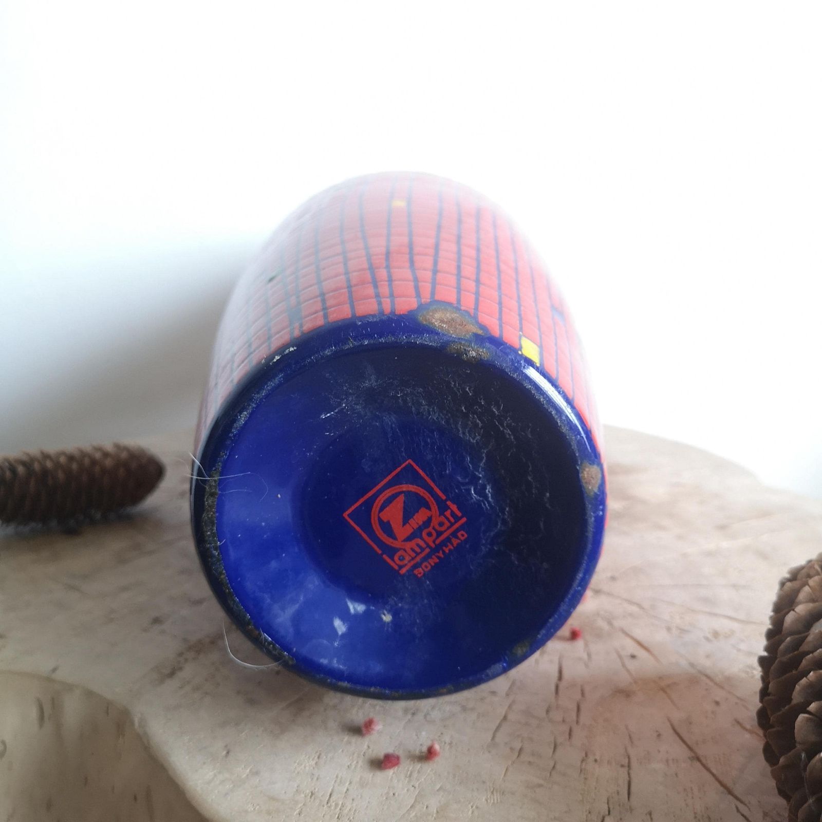 Rare Hand Painted Anniversary Vase – One Of A Kind Bonyhád Hungary Design, Unique Color & Style, Collectible Enamel Perfect Decorative Piece photo Home Decor